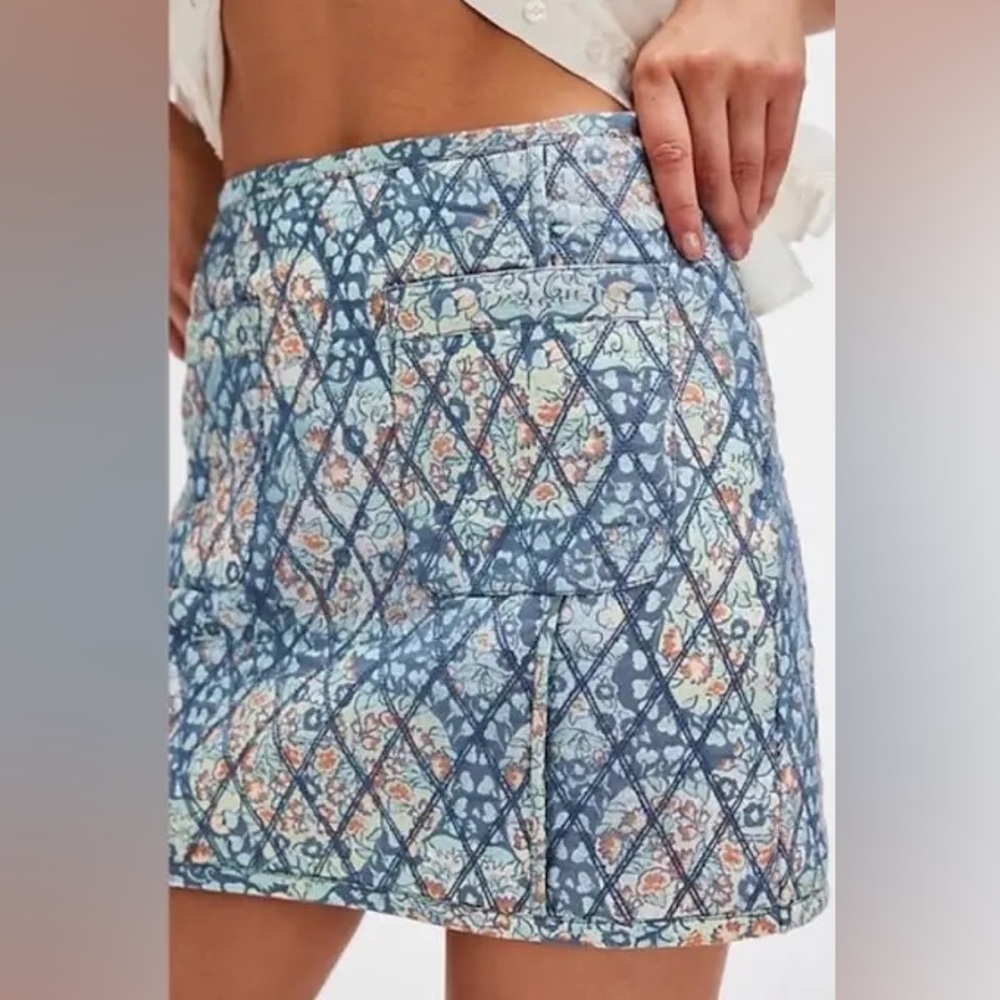 Free People Darla Quilted Paisley Tapestry Cotton Miniskirt- NWT Size 10